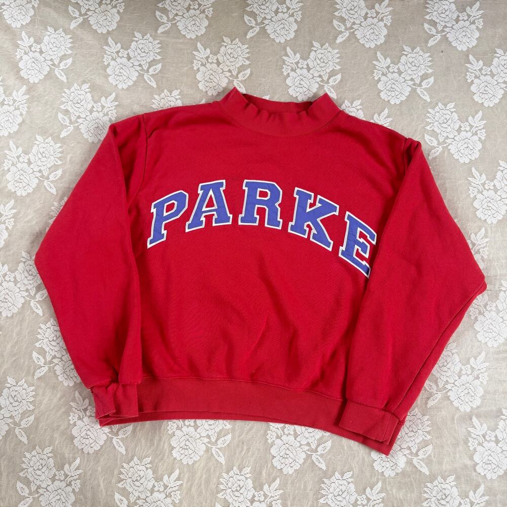Parke Varsity Mockneck Sweatshirt Red L/XL